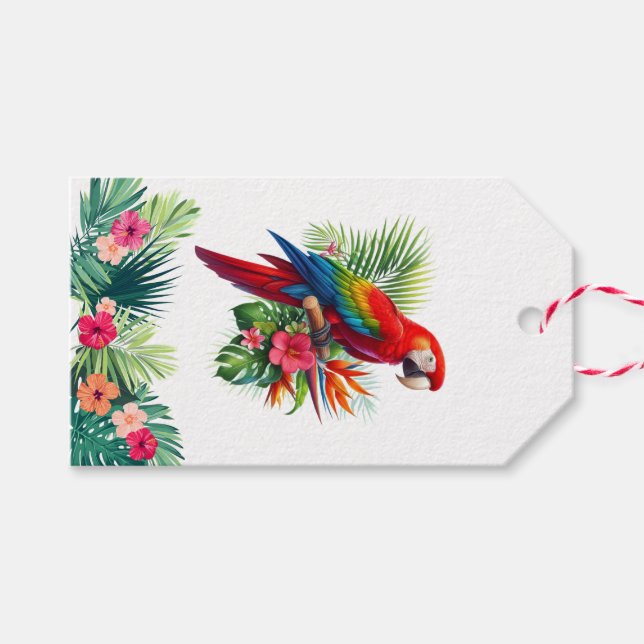 Rote Maca tropische Blüte Geschenkanhänger (Vorderseite (Horizontal))