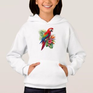 Rote Maca tropische Blüte Hoodie