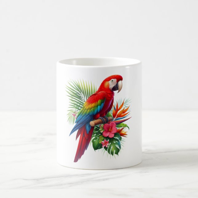 Rote Maca tropische Blüte Kaffeetasse (Mittel)