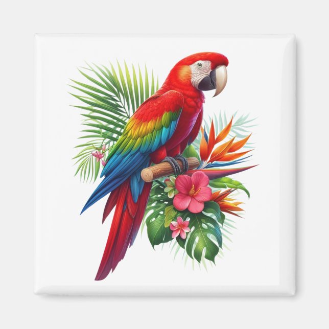 Rote Maca tropische Blüte Magnet (Vorne)