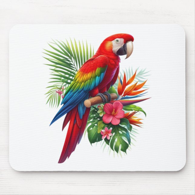 Rote Maca tropische Blüte Mousepad (Vorne)