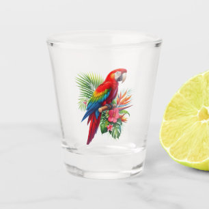 Rote Maca tropische Blüte Schnapsglas