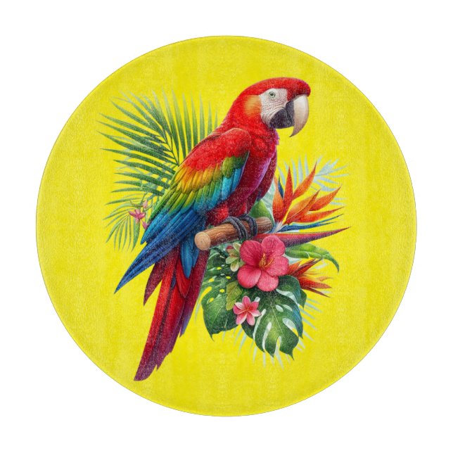 Rote Maca tropische Blüte Schneidebrett (Vorderseite)