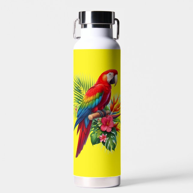 Rote Maca tropische Blüte Trinkflasche (Vorne)