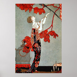 Rote Madame Art Deco Design Poster