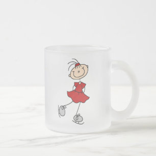 Rote Mädchen-Eis-Skater-T - Shirts und Geschenke Mattglastasse