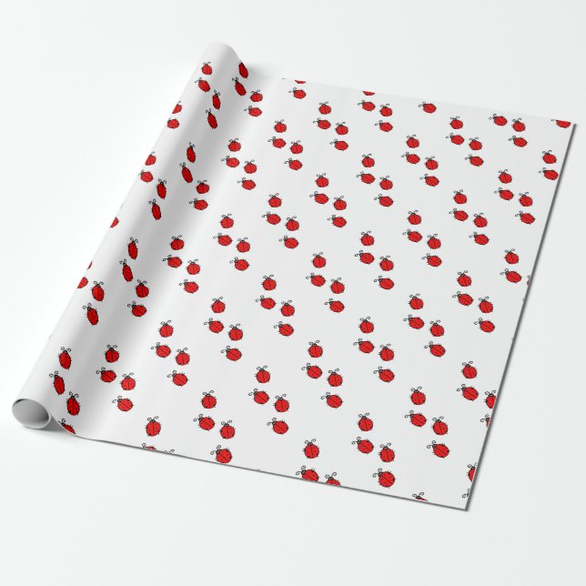 Rote Marienkäfer Geschenkpapier (Ungerollt)