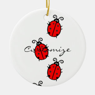 Rote Marienkäfer kriechendes Thunder_Cove Keramik Ornament