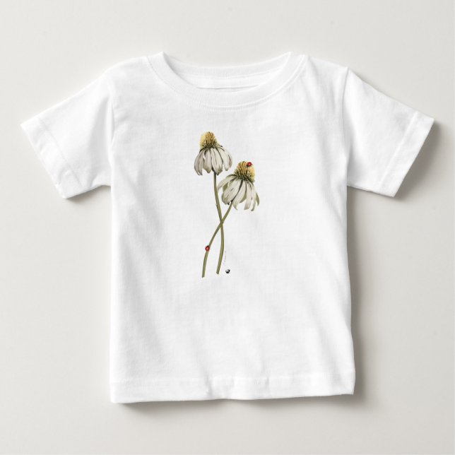 Rote Marienkäfern auf Echinacea-Blume Abbildung Baby T-shirt (Vorderseite)