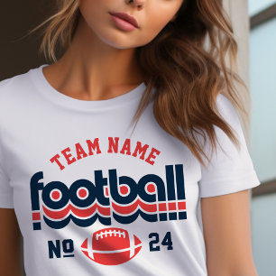 Rote Marine Retro-Fußballmannschaftsnummer Tri-Blend Shirt