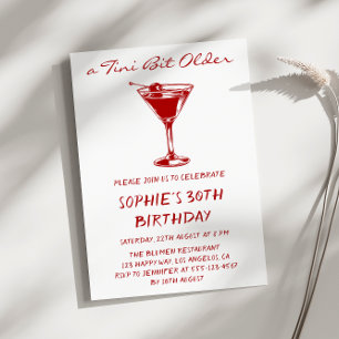 Rote Martini Ein Tini-Bitchen Älter 30. Geburtstag Einladung