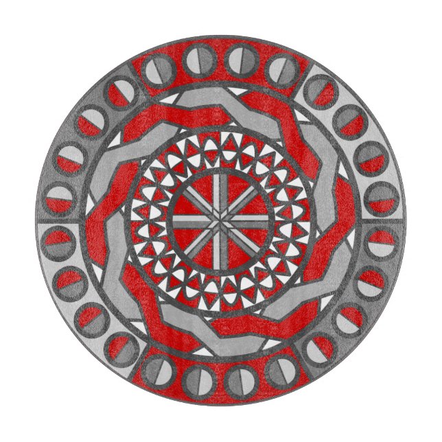Rote Maschine Glas Schneidebrett (Vorderseite)
