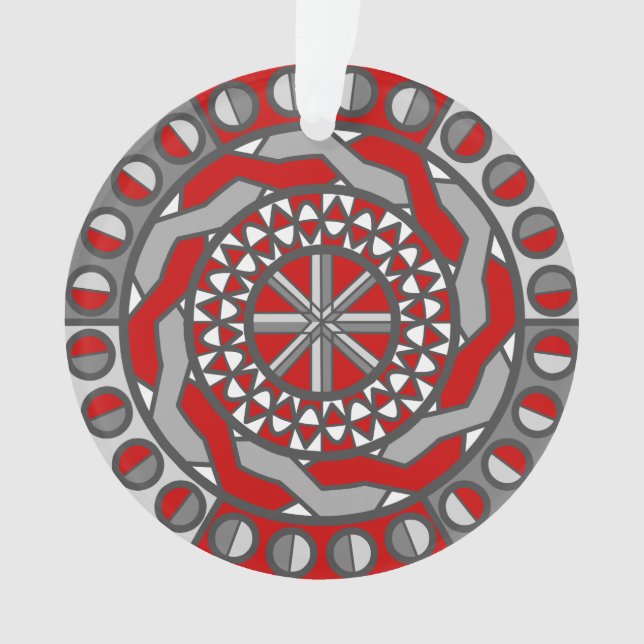 Rote Maschinerie-Acryl-Verzierung Ornament (Vorderseite)
