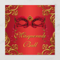 Rote Maskerade Gold Rotes Party