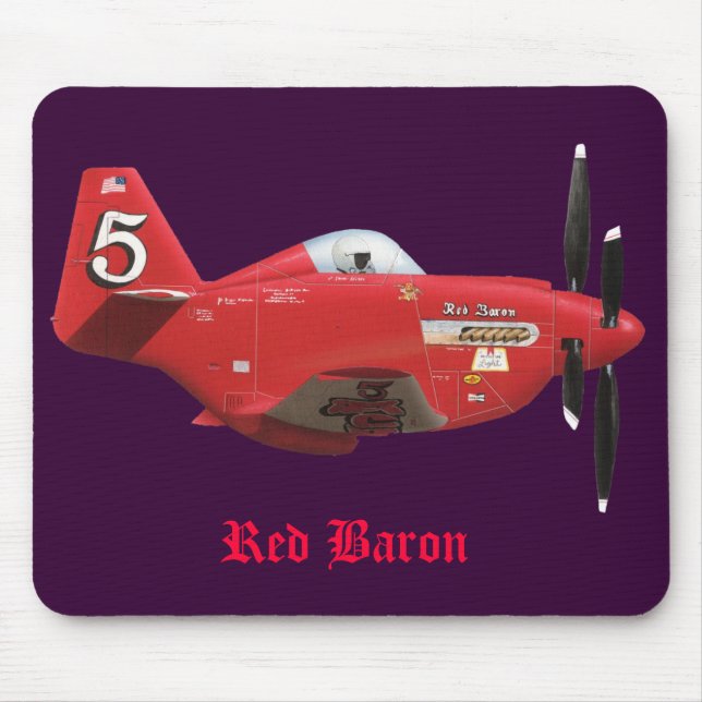 Rote Mausunterlage Baron- Mousepad (Vorne)