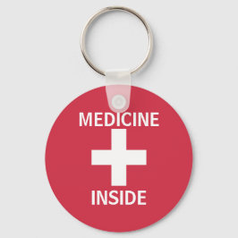 Rote Medizin innerhalb der ersten Hilfe Symbol Med Schlüsselanhänger