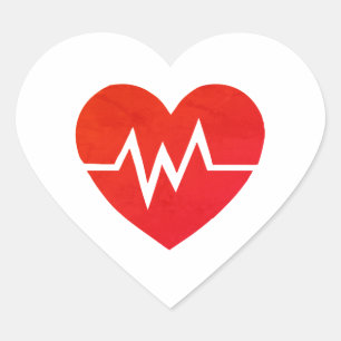 Rote medizinische EKG Herz-Aufkleber