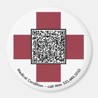 *~* Rote medizinische Warnmeldung ICE QR AP38 Kreu