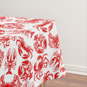 Rote Meeresfrüchte Tischdecke