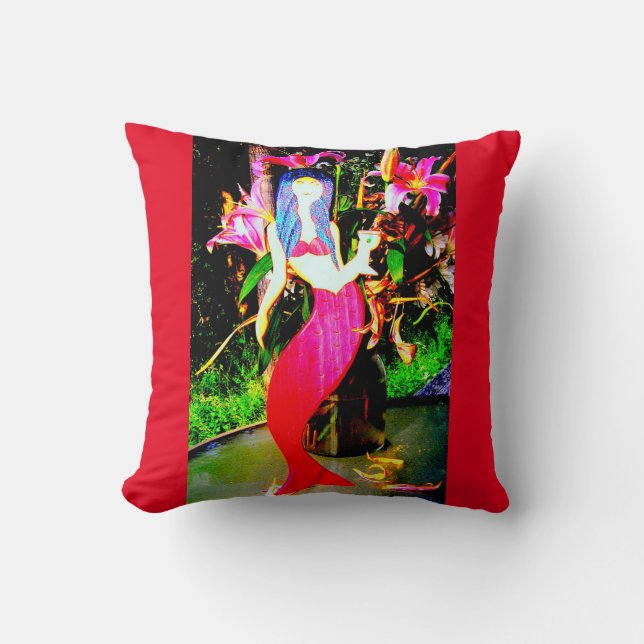Rote Meerjungfrauen Kissen (Vorderseite)