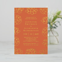 Rote minimalistische botanische Hochzeitseinladung