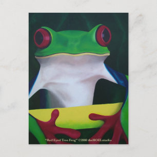Rote mit Augen Baum-Frosch-Postkarte Postkarte