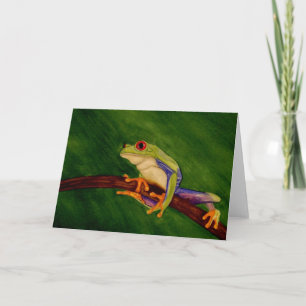 Rote mit Augen Baum-Frosch-Raum-Gruß-Karte Karte