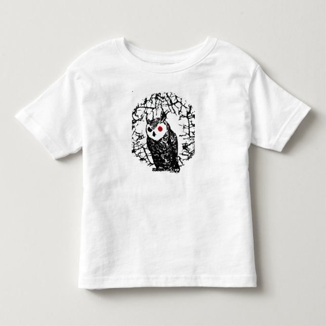 Rote mit Augen Eule Kleinkind T-shirt (Vorderseite)