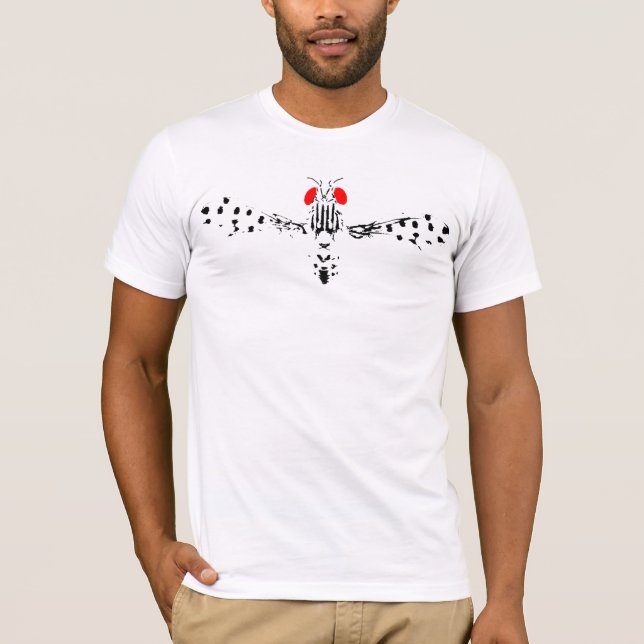 Rote mit Augen Fliege T-Shirt (Vorderseite)