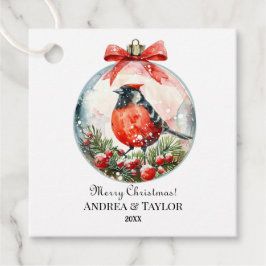 Rote Mockingbird Winterlandschaft Geschenkanhänger