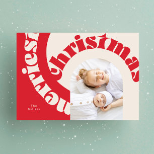Rote moderne fette Typografie Weihnachten Ein Foto
