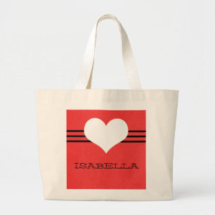 Rote moderne Herz-Taschen-Tasche Jumbo Stoffbeutel