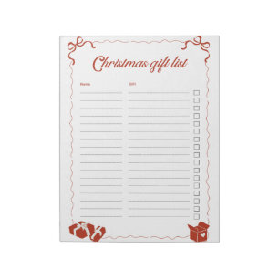 Rote moderne minimalistische Weihnachtsgeschenk-Ei Notizblock