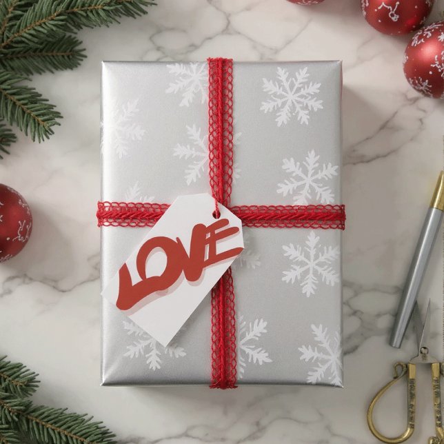 rote moderne Schrift Liebe  Geschenkanhänger (Von Creator hochgeladen)
