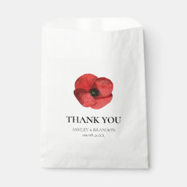 Rote Mohn-Blumen-Hochzeit-Dankeschön Geschenktütchen