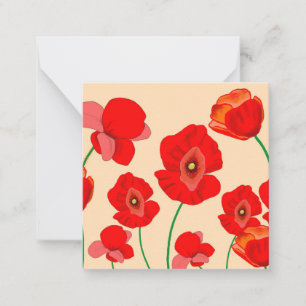 Rote Mohnblume Blume Mitteilungskarte