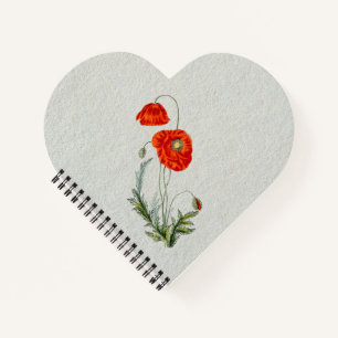 Rote Mohnblume Blume Notizbuch