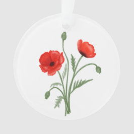 Rote Mohnblume Blume Ornament
