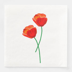 Rote Mohnblume Blume Serviette