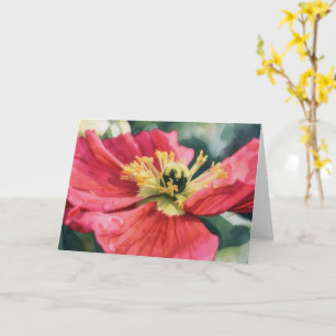 Rote Mohnblume Florale Kunst Notizkarte Karte
