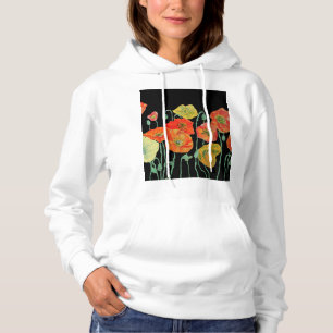 Rote Mohnblume Florale Wasserfarben Kunst Blumenmu Hoodie