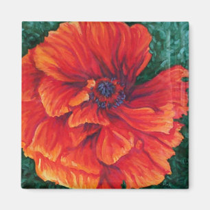 Rote Mohnblume Magnet