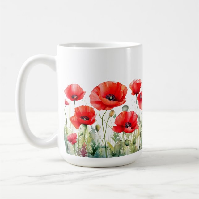 Rote Mohnblume Tasse (Links)