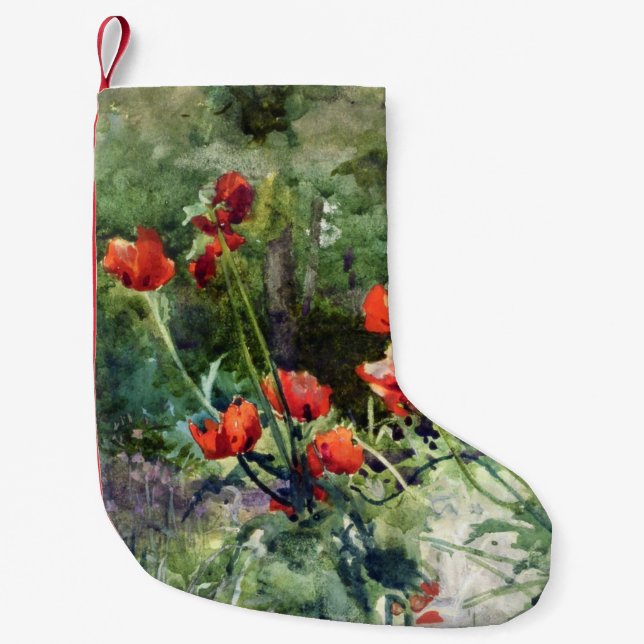 Rote Mohnblume (von Mildred Anne Butler) Kleiner Weihnachtsstrumpf (Vorderseite)