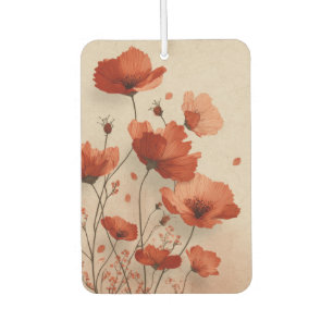 Rote Mohnblumen. Autolufterfrischer