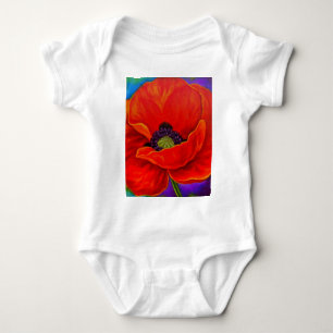 Rote Mohnblumen-Blumen-Malerei - multi Baby Strampler