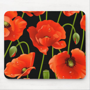 Rote Mohnblumen-Blumen Mousepad