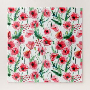 Rote Mohnblumen: Blumenbilder in Aquarellen