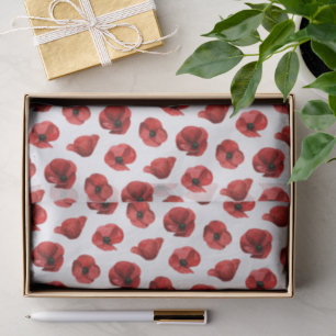 Rote Mohnblumen Botanische Wildblumen Hochzeit Seidenpapier