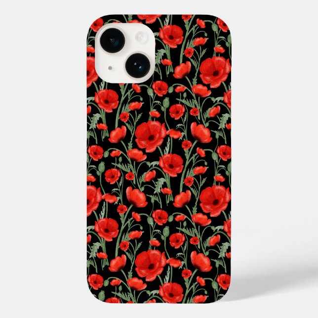Rote Mohnblumen Case-Mate iPhone 14 Hülle (Rückseite)
